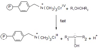 Figure of The intermediate chromium (IV) thus reacts with another alcohol molecule to produce a free radical species.