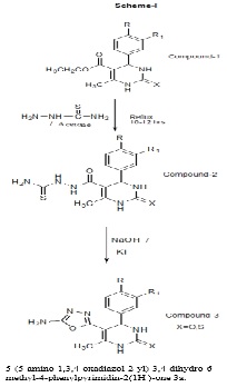 Figure of 5-(5-amino-1,3,4-oxadiazol-2-yl)-3,4-dihydro-6- methyl-4-phenylpyrimidin-2(1H )-one 3a.