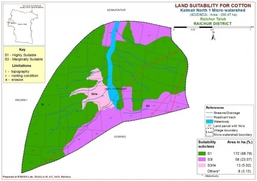 Land suitability map for Cotton in Kalamali North-1 MWS