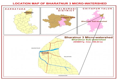 Location map of Bharatnur-3 micro watershed