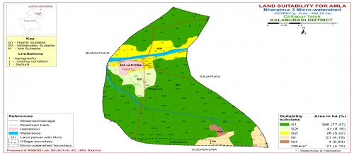 Land suitability map for amla in Bharatnur-3 MWS