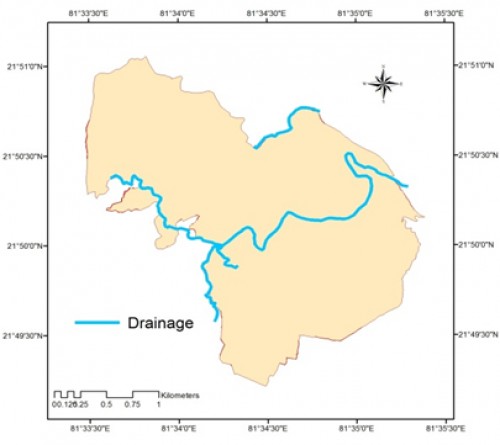 Drainage map of the study area