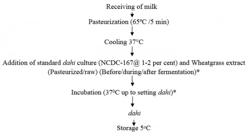 Optimization method for dahi preparation by using wheatgrass extract
